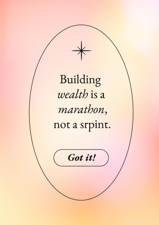 Wealth Inspirational Quote Poster Tasarım Şablonu