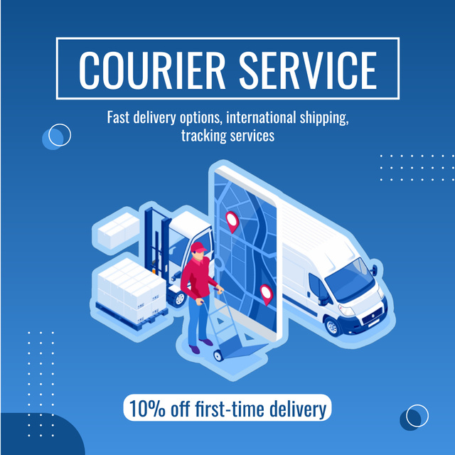 Online Delivery Service Animated Post Modelo de Design