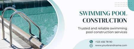 Pool Construction Company Facebook cover Design Template