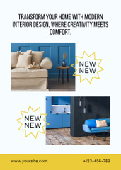 Furniture Promotion with Stylish Blue Chair