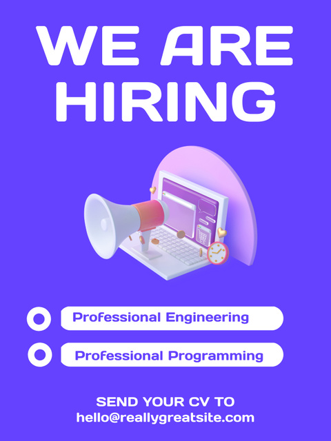 Designvorlage Professional Engineer Vacancy Ad für Poster US