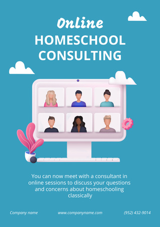 Home Education Ad Poster A3 Modelo de Design