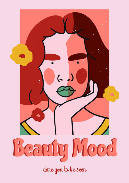 Beauty Inspiration with Creative Female Portrait Poster Modelo de Design