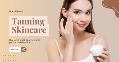 Facial Tanning Cream's Promo Facebook AD Design Template