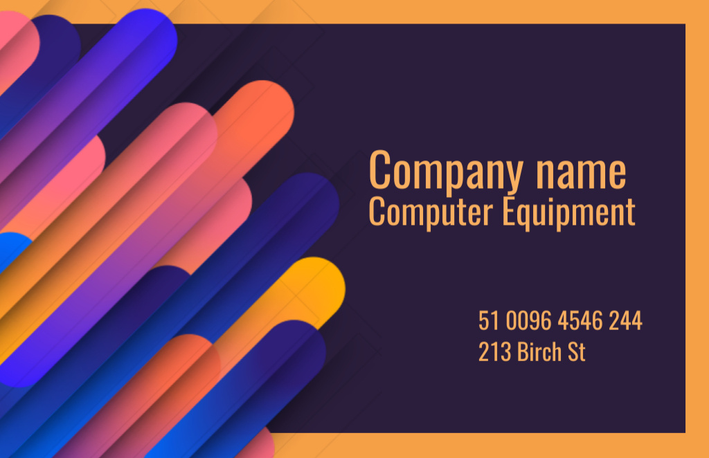 Ontwerpsjabloon van Business Card 85x55mm van Computer Equipment Company Information Card