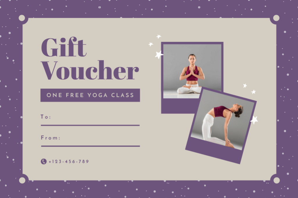 Yoga Class Advertising Gift Certificate – шаблон для дизайна