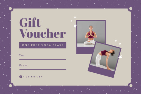 Designvorlage Werbung für Yoga-Kurse für Gift Certificate