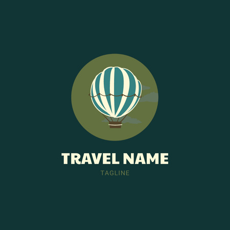 Plantilla de diseño de viaje en globo aerostático Animated Logo 