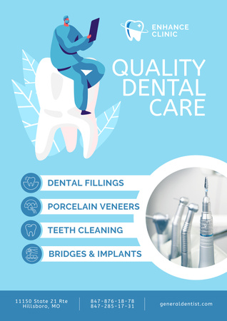 Szablon projektu Oferta wysokiej jakości usług dentystycznych Poster