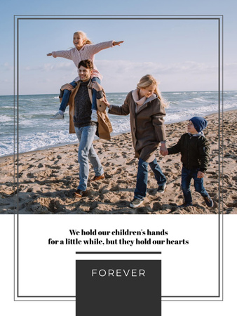 Template di design Parents with Kids having fun at seacoast Poster US