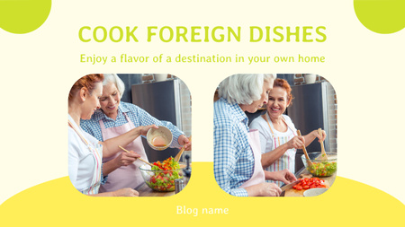 Template di design Women Preparing Foreign Dishes in Kitchen Youtube Thumbnail