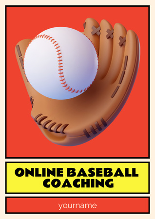 Online Baseball Coaching Offer Poster Design Template