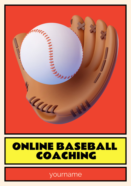 Online Baseball Coaching Offer Poster Πρότυπο σχεδίασης