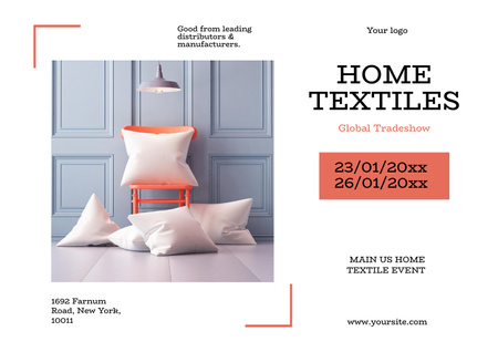 Plantilla de diseño de Anuncio de Feria Comercial de Textiles para el Hogar Poster A2 Horizontal 