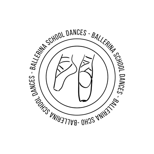 Ad of Ballet Dance School with Rotating Pointe Shoes Animated Logo Tasarım Şablonu