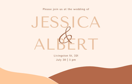 Wedding Day Announcement with Desert Mountains Invitation 4.6x7.2in Horizontal Design Template