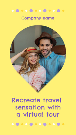 Designvorlage Romantic Couple Traveling from Home für Instagram Video Story