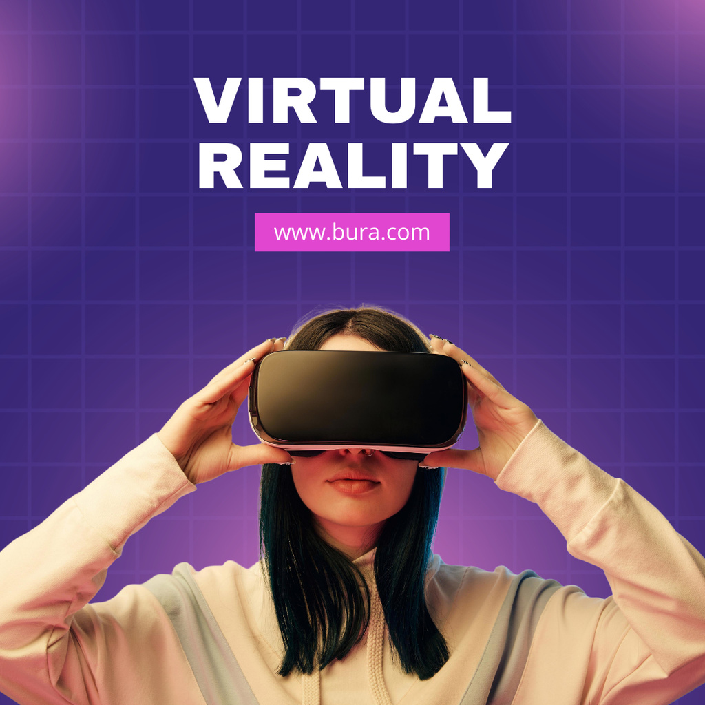 Virtual Reality Glasses Ad Instagram Modelo de Design