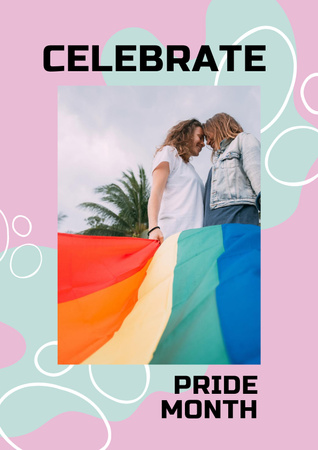 Cute LGBT Couple Poster Design Template