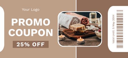 Spa Services Promo Coupon 3.75x8.25in Design Template