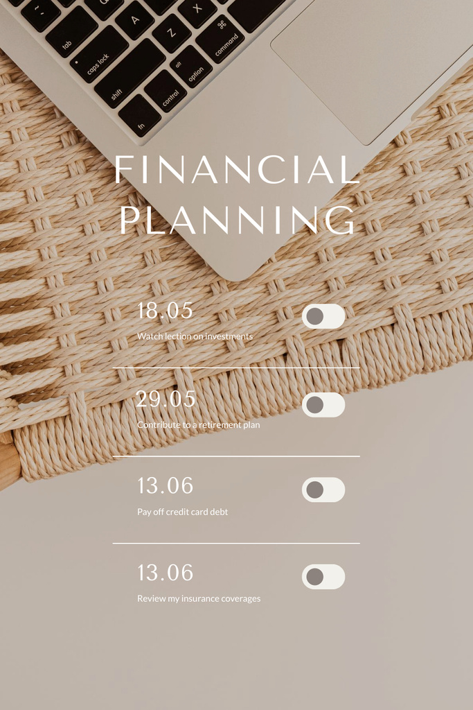 Template di design financial planning Pinterest