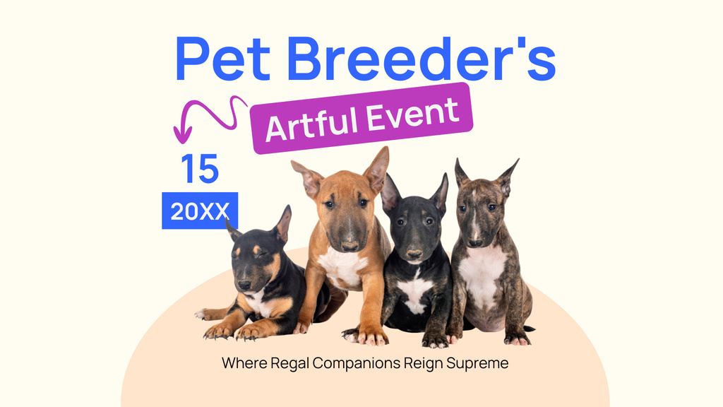 Ontwerpsjabloon van FB event cover van Announcement of Event on Art of Pet Breeders