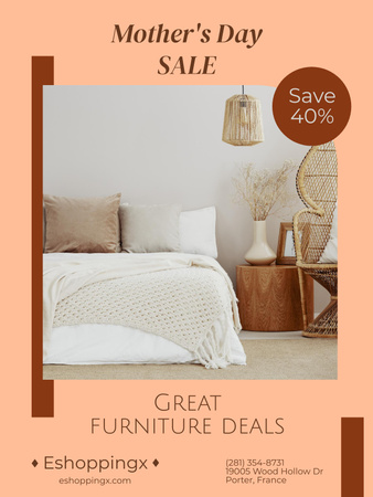 Furniture Sale on Mother's Day With Decor Poster US Design Template