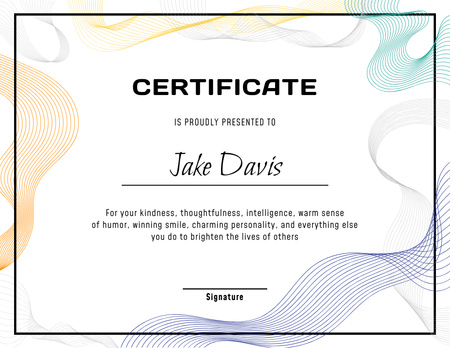 Award for Kindness and Thoughtfulness from Company Certificate Design Template