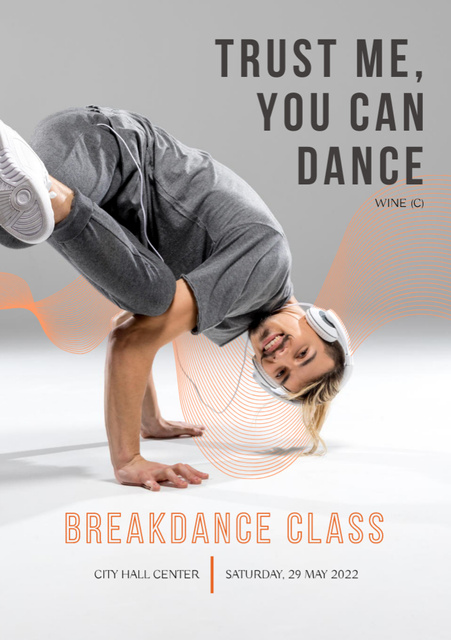Designvorlage Modern Style Ad of Breakdance Classes für Flyer A5