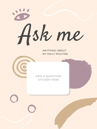 Plantilla de diseño de Formulario de preguntas de rutina diaria en fondo beige abstracto Poster US 