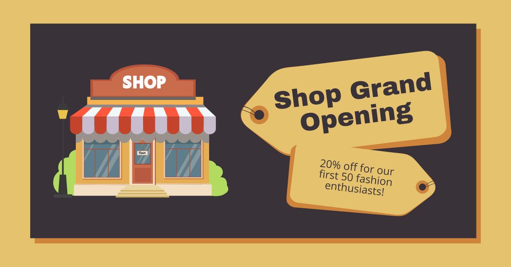 Minimalistic Fashion Shop Grand Opening With Discount Facebook AD – шаблон для дизайну
