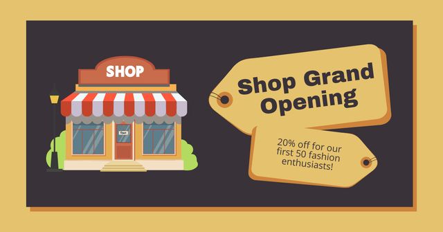 Ontwerpsjabloon van Facebook AD van Minimalistic Fashion Shop Grand Opening With Discount