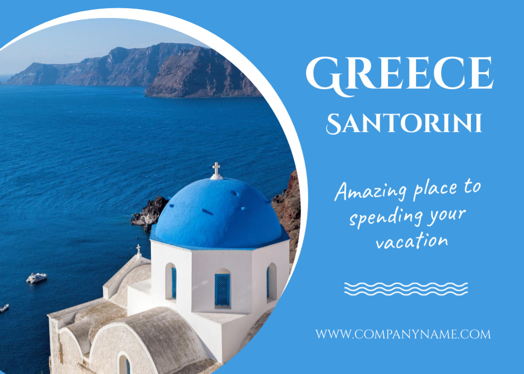 Designvorlage Ad of Greece Tour With Sightseeing für Postcard 5x7in