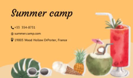 Ontwerpsjabloon van Business card van Summer Camp Ad