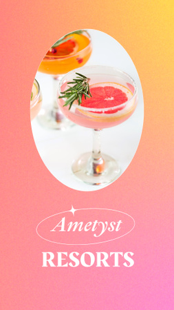 Summer Cocktail with Grapefruit Instagram Story Design Template