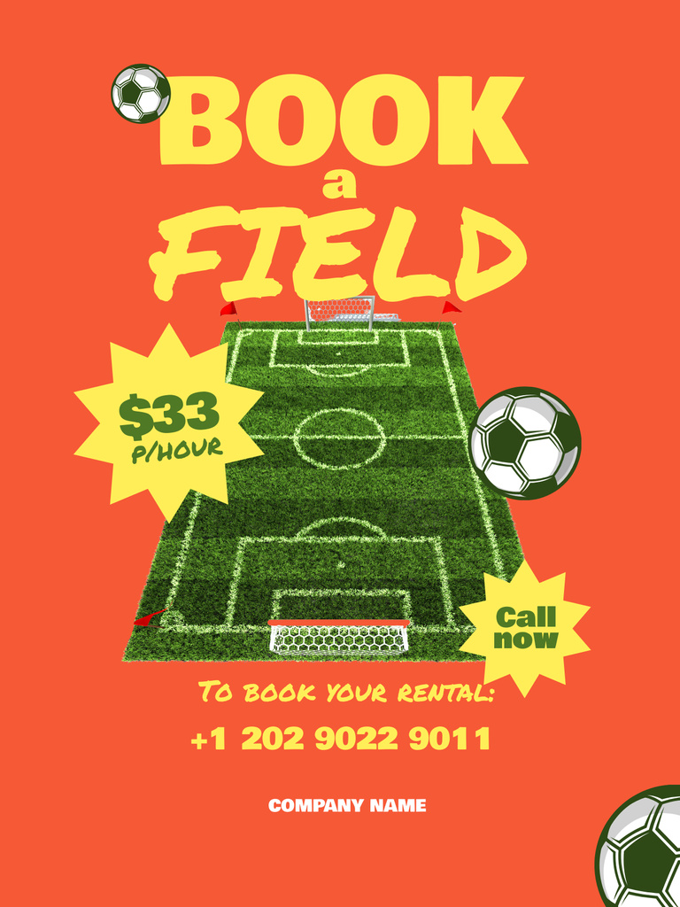 Football Field Rental Poster US – шаблон для дизайна