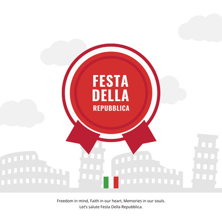 Italian National Day Greeting Instagram Design Template