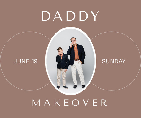Stylish Son and Dad on Father's Day Facebook Design Template