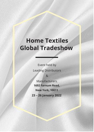 Ontwerpsjabloon van Invitation van Home Textiles event announcement White Silk