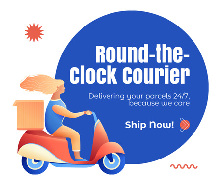 Round-the-Clock Courier Services Facebook Design Template
