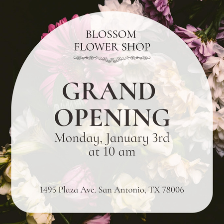 Flower Shop Opening Announcement Instagram Tasarım Şablonu