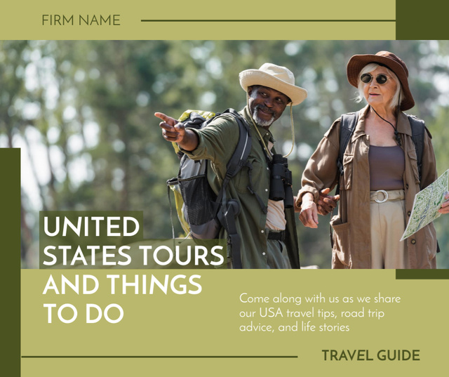 Travel Tour Offer with Aged People Facebook Design Template