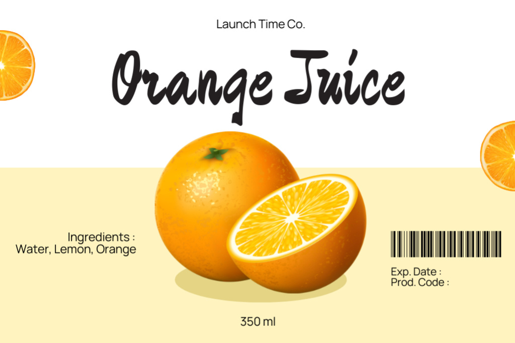 Orange Juice Simple Label tervezősablon