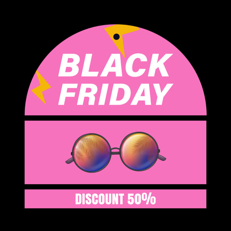 Platilla de diseño Black Friday Sale of Eyewear Animated Post