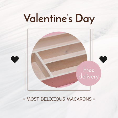 Delicious Macarons for Valentine`s Day Offer Animated Post Design Template
