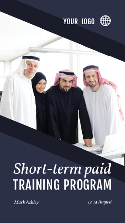 Job Training Announcement with Arab Businessmen Instagram Video Story Design Template