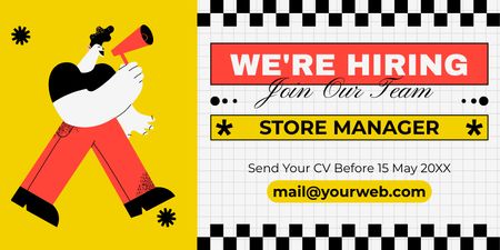 We Are Hiring a Store Manager Twitter Design Template