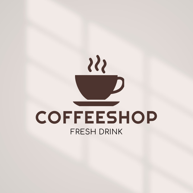 Fresh Drinks at Coffee House Logo 1080x1080pxデザインテンプレート