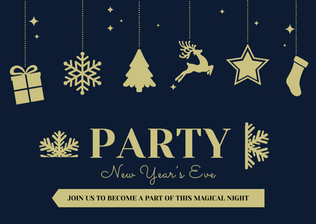 újévi parti meghívó Postcard tervezősablon