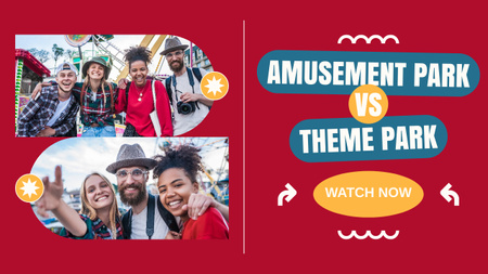 Comparison Of Amusement Park And Theme Park Youtube Thumbnail Design Template